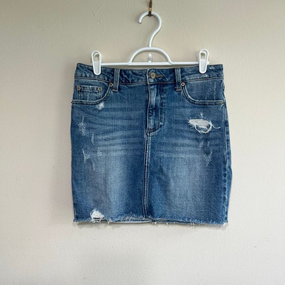 Pistola Distressed Mini Denim Skirt 26 Women